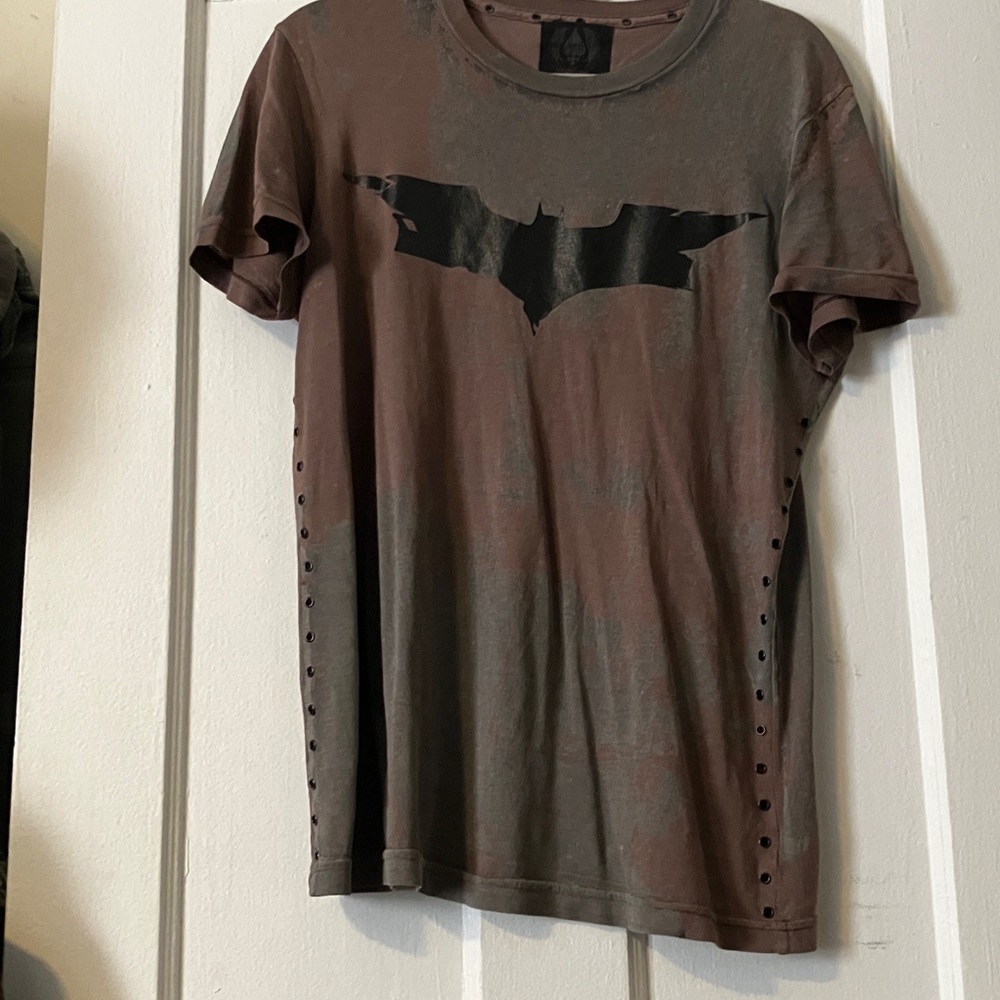 Salvage Brown Short-Sleeve Tee with Black Bat Graphic